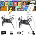TUHIIJAS 2025 Upgrade Wireless Retro Game Console,Retro Game Stick with 20000+ Games,Video Games With Dual 2.4G Wireless Controllers,Plug and Retro Play Video Games for Tv,Retro Game Stick.64GB