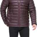 Tommy Hilfiger mens Wetlook Lightweight Puffer Jacket (XX-Large, Burgundy Faux Leather)
