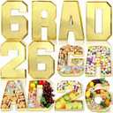 Mooliwe 6 Pcs Grad 2026 Charcuterie Numbers Fillable Gold Graduation Party Decoration Class of 2026 Charcuterie Cardboard Letters Number Gift Boxes for Congrats Grad Party Supplies College Celebration