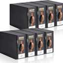 Pack of 8 Bed Sheet Organizer, Foldable Linen Closet Organizers and Storage with Sealed Design, Queen & King Size Sheet Storage with Window, Closet Organizer for Bedsheets/Blankets/Clothes, Black