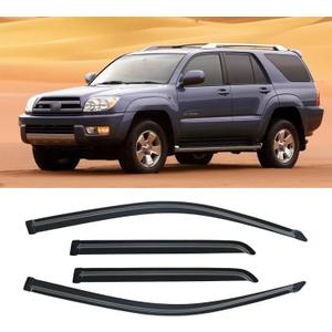 Window Visors for Toyota 4Runner 2003-2009, Rain Guards Shields Vent Deflector Shade Dark Smoke 2003 2004 2005 2006 2007 2008 03 04 05 06 07 08 09, Tape-On, 4PCS