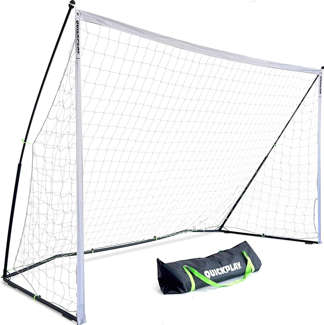 QuickPlay Kickster Elite Portable Soccer Goals - Ultra Fast Setup Weighted Training Goals for Backyard, Turf & Indoor Use - Durable Soccer Nets for Home & Team Practice