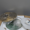 Vintage Glass Pendant LightGreen Flower Ceiling Pendant LightGold Adjustable Hanging Wire for Kitchen Island Dining Room Bedroom Hallway (10Inch - Green(A))