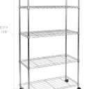 Seville Classics 5-Tier Wire Shelving with Wheels, 5-Tier, 30"" W x 14"" D (NEW MODEL), Chrome Plating, Plated Steel