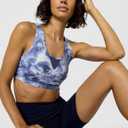 Lacoste Women's Recycled Print Sports Bra (Blue, M)