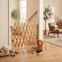Accordion Dog Gate Retractable Adjustable Pet Gate - Wooden Dog Sliding Door for Indoor & Outdoor Use, Safety Barrier for Puppies & Small Animals, Fits Doorways & Stairs (Assorted Color), 60-110cm