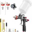 AEROPRO TOOLS R500 LVLP Air Spray Gun with 1.3/1.5/1.7mm Nozzles & Air Regulator, A610 Paint Guns Automotive, Car Paint Gun Sprayer, Paint Gun for House Painting, Car, Furniture, Varnish and Top Coat