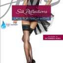 Hanes Silk Reflections Women's Lace-Top, Sheer Toe, Thigh-High Stockings, Size AB