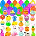 24 Pack Easter Eggs Filled with Mochi Squishy Toys ,Mochi Easter Egg Fillers Squeeze Stress Relief Toys Easter Basket Stuffers & Egg Hunt Prizes for Kids, Boys Girls