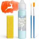 2 x Masking Fluid for Watercolor Painting, 30ml Watercolor Masking Fluid with 2 Brushes & Eraser, Fine Arts & Crafts Supplies for Ink, Watercolor, Gouache Painting