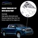 Timing Belt Kit with Water Pump Compatible with 2002-2010 Toyota Tundra Sequoia Land Cruiser 4Runner Lexus SC430 GX470 LX470 LS430 GS430 4.3L 4.7L V8 Engine Replaces # TKT021 TCKWP298