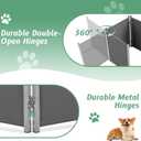 RANTILA 4 Panel Indoor Foldable Dog Fence Freestanding Dog Gate for Stairs, Hallways, or Doorways for Small Dogs- 68 X 24 Inch, Grey, Need Assembly