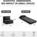 Folding Sofa Bed | Convertible Sleeper Chair Bed for Adults, Fold Out Chair to Bed Linen Futon Chair with Pillow, for Home Dorm Apartment RV Living Room, Single Size Dark Gray