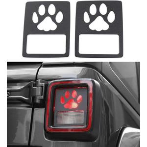 POETRYXIAO Tail Light Cover Guard with Paw Print Style (Halogen Tail Light) for Jeep Wrangler 2018-2023 JL Sport/Sports(Paw Print) (JL(Dog Paw))