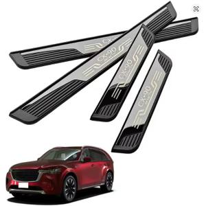 Door Sill Scuff Plates for Mazda CX-90 2024-2025, Door Entry Guard Accessories Trim Cover, Auto Interior Accessory Kick Panels 4pcs set