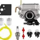 753-08323 Carburetor with AC04122 Fuel Line Kit compatible with Troy-Bilt TB6044XP 41ADL6PC766 TB6044XP 41BDZ6PC866 TB6044XP 41CDZ6PC766 TB685EC 41ADZ68C766 TB685-EC Trimmer Carb