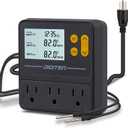 Reptile Temperature Controller, 3 Outlet Timer Thermostat for Grow Tent, Incubation, Snakes, Fish Tank, Heater, humidifiers, Ball Pythons, Bearded Dragon Tank