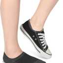 Leotruny Womens 6 Pairs Bamboo Mesh Design Low Cut Non Slip No Show Socks (9.5-12, C01-black)