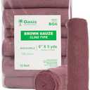 Generic Brown Gauze Rolls Pack of 12, Bandage Roll, 100% Cotton, 6” x 5 Yards, Cling Gauze Wrap for Effective Wound Care & Comfort