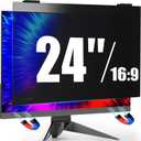 Magnetic 24 Inch Privacy Screen Hanging for Computer Monitor 16:9 Aspect Ratio,Anti Glare Blue Light Private Protector Eye Care,Removable Anti Spy Filter Shield for Digital Workplaces
