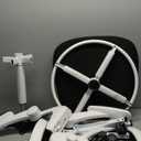 Alolo Drafting Chair,Big and Tall Office Chair with Footrest Ring,Ergonomic Chair for Counter Height and Standing Desk Comfy with Lumbar Support and Flip-up Armrests in Heavy Rolling Base, Black and White