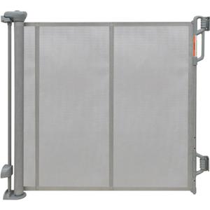 FSYGloryGlides Retractable Baby Gate, 55 Wide Mesh Safety Gate for Babies and Pets, 34 Tall, Easy One-Handed Use, Indoor & Outdoor Stair, Doorway, Hallway Fence (Gray-2)