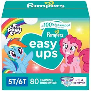 Pampers Training Pants - Easy Ups Girls & Boys - Size 5T-6T, 84 Count, My Little Pony Potty Underwear (Packaging May Vary)