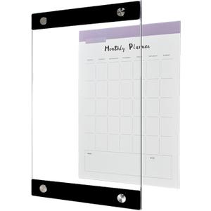 A4 Notice Board, Picture Frame, Glass Dry Erase Board for Wall, Double Layered Clear Glass Acrylic Dry Erase Board WhiteBoard, A4 Frame 8.3 x 13.6 Wall Gallery Poster Photo Frame