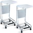 2 Pcs Hamper Stand with Step-on Foot Pedal and Self-closing Lid, Laundry Room Storage, Metal Frame, Holds 30-33 Gallon Capacity Bags for Dorm, Hotel, Home (Bags Not Included), 17.7 x 19.7 x 38.6 inch