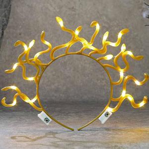 DRESBE Light Up Snake Headband LED Medusa Headbands Halloween Party Hair Accessories for Women