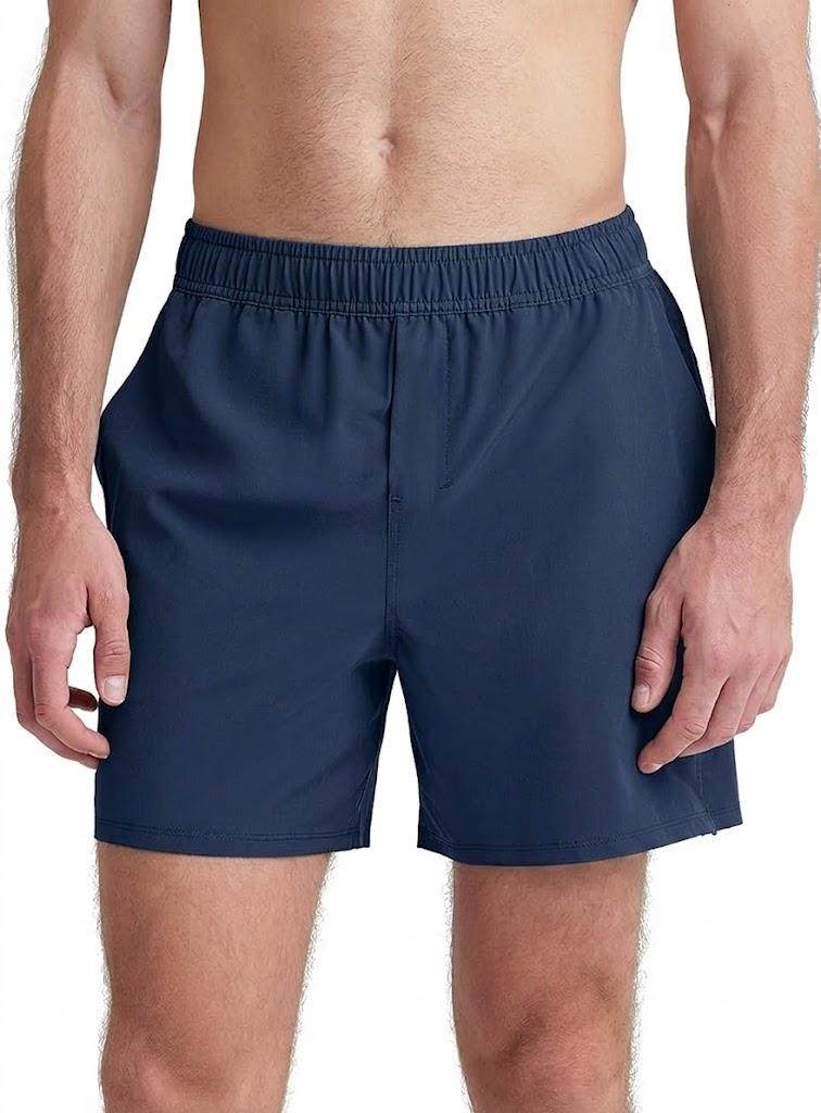 ODODOS Men's Athletic Shorts with Pockets 9" Quick Dry Lightweight Workout Gym Running Shorts, Blue, Medium