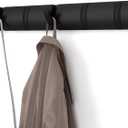Umbra Flip Wall-Mounted Coat Rack with 5 Hooks Modern, Space-Saving Storage for Hats, Jackets, Bags, Entryway, Mudroom, Closet, Bathroom, Bedroom Black