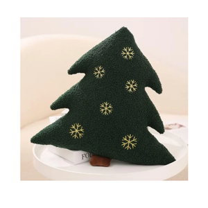 Christmas Green Tree Pillow Biscuit Man Plush Soft Throw Pillows Stuffed Premium Polyester Fiber Sofa Cushion Christmas Party Decor (Christmas Green Tree, 15-3/4 INCH)