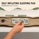 Oaktiv Self-Inflating Camping Sleeping Pad – 4" Wandermate Memory Foam Air Mattress for Backpacking, Car Camping & Tents, Compact and Durable, Queen Plus