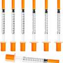 0.5ml Syringe with Cap, 29G 1/2" 13mm 1/2cc Syringes, Disposable Individual Package, Pack of 100
