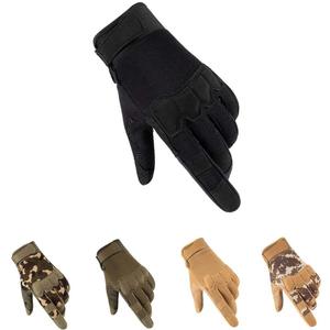 HYCOPROT Full Finger Gloves, Touch Screen Knuckle Protective Breathable Lightweight Outdoor Gloves for Shooting, Hunting, Motorcycling, Climbing (Small, Black)