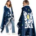 Boy Mom Wearable Blanket Hoodie, Blue Hoodie Blanket for Women, Mothers Day Birthday Gifts from Son, New Mom Gifts for Boy Mother