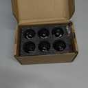 6 Pack Black Cabinet Knobs, 1-3/8 Inch(36mm) Decorative Crystal Dresser Drawer Knobs, Vintage Round Black Knobs and Pulls with Two Different Sizes Screws for Easy Installation