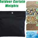8 Pack 3.8LB Outdoor Curtain Weights, 8"x8" Curtain Weights Bag Drapery Weights Bottom with Tarp Clips and Hooks for Heavy Wind Outside, Tablecloth (Black)