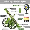 Mortar Launcher Set, Push Tires Military Blaster, Shooting Toy Tactical Chase Rockets Missile Gun Game for Kids Boys Girls and Adults (Green 3 Shells)