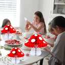 Gyufise 3 Pack Mushroom Shaped Honeycomb Paper Lanterns Mushroom Party Decorations Mushroom Honeycomb Balls Decorations Centerpieces for Birthday Party Garden Room Decor