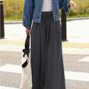 RoseSeek Women's Wide Leg Sweatpants High Elastic Waist Flowy Palazzo Pants Loose Baggy Pants Bottoms (XS)