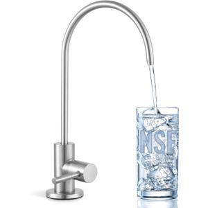 KES Drinking Water Faucet, Water Filter Reverse Osmosis Faucet for Kitchen Sink RO Faucets for Reverse Osmosis Systems 18/8 Stainless Steel Brushed Finish, Z504CLFF18-BS