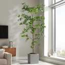 Erimda Faux Black Olive Tree 8ft, Faux Plants Indoor Large Tall Tree Artificial Shady Lady Tree with Natural Wood Trunk & Realistic Leaves, Fake Olive Plant for Home Office Indoor Decor
