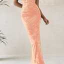 BTFBM Women's Summer Maxi Tube Dress Strapless Side Slit Long Floral Bodycon Dress Elegant Party Cocktail Dresses (XXL)