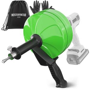 MEISTERFAKTUR drain snake [50FT] - with drill attachment - Ideal plumbing snake for sink and drain unblocking - Solid drain auger for real DYIs! (50 FT - 1/4 inch)