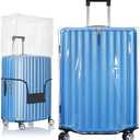 BlueCosto Universal Clear PVC Luggage Cover Protector Suitcase Covers 20" 22" 24" 26" 28" 30", Transparent-28inch, 28inch, Clear