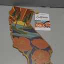 Totally Bamboo California State Shaped Cutting Board and Charcuterie Serving Platter with Artwork by Summer Stokes, Includes Hang Tie for Wall Display 11" x 14-1/4" x 5/8"