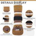 KOOLTAIL Dog Socks for Hot Pavement, Summer Dog shoes to Prevent Licking Paws for Hardwood Floor, Non Slip Double Sides Boots & Paw Protectors, Pet Grippy Booties for Small Medium Large Senior Dogs,SM (Brown+Beige)