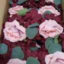 Artificial Flower Candle Rings - 6 Inch Inner Rose Floral Wreaths for Wedding Bridal Event Table Centerpieces Backdrop Decorations (Burgundy & Dusty Pink, 6 X Candle Rings)